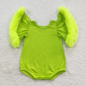 Toddler girl green flare christmas romper SR0413