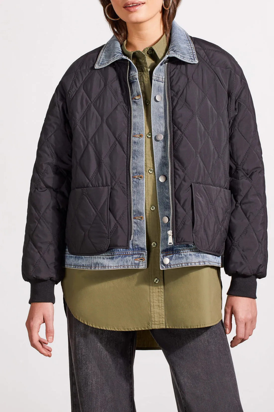 Tribal Fall 2024-5631O/0002-Fooler Bomber/Quilted Jacket-Black
