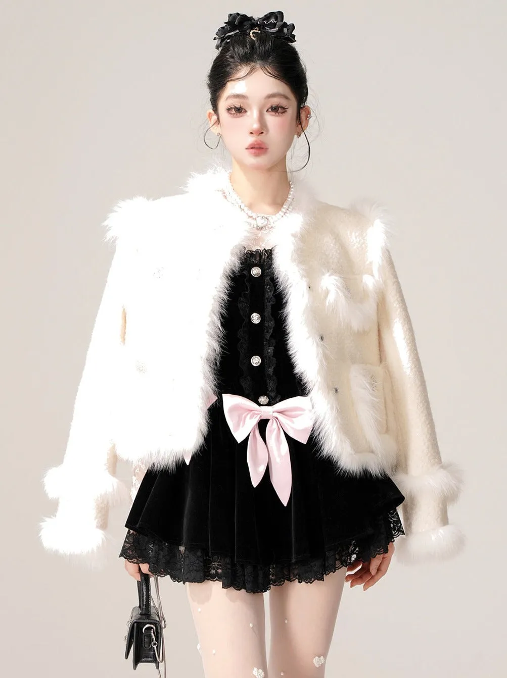 Tweed Fox Tea Apricot Jacket Fur Sweet Snow