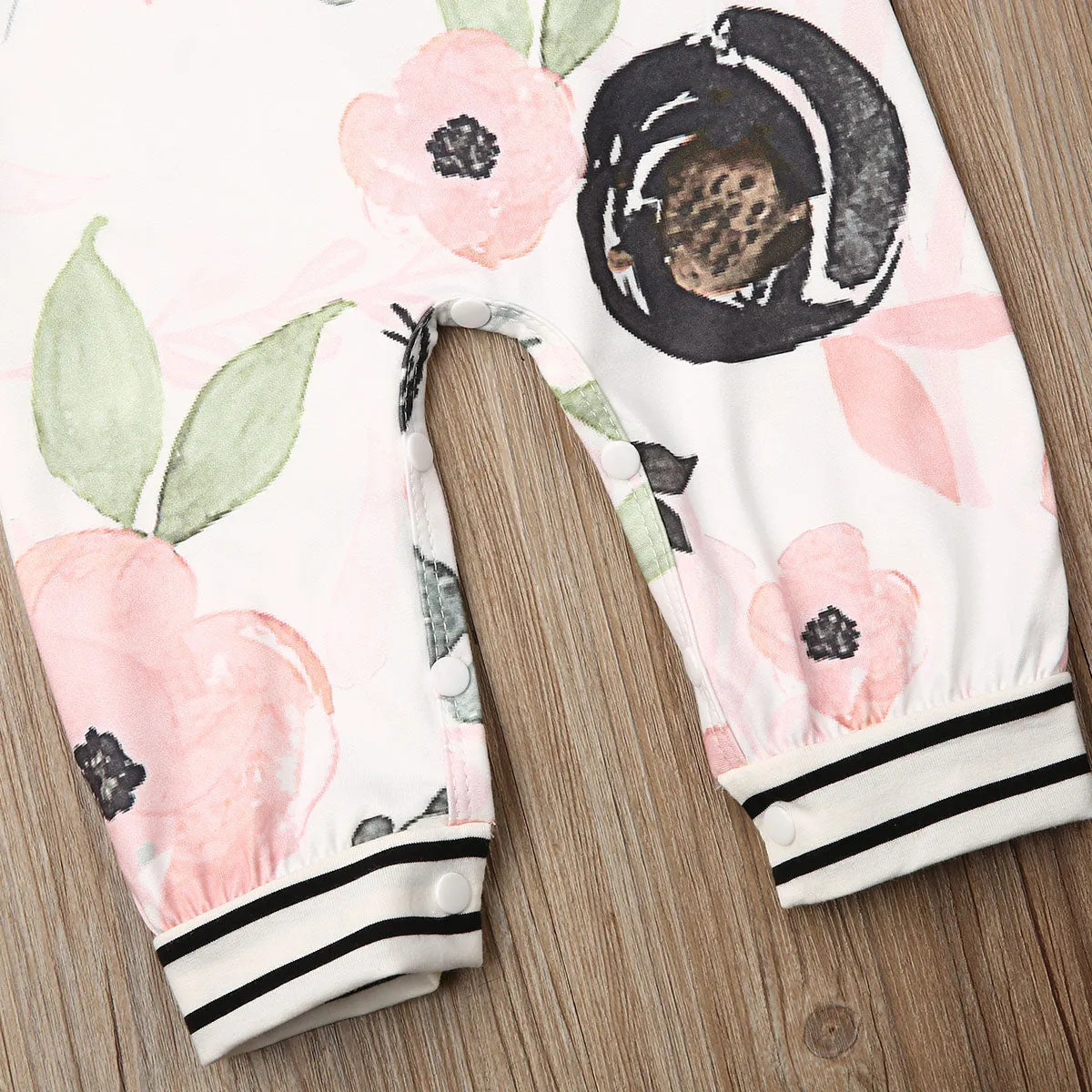 Unisex Baby Flower Striped Long Sleeves Cute Romper For Toddlers