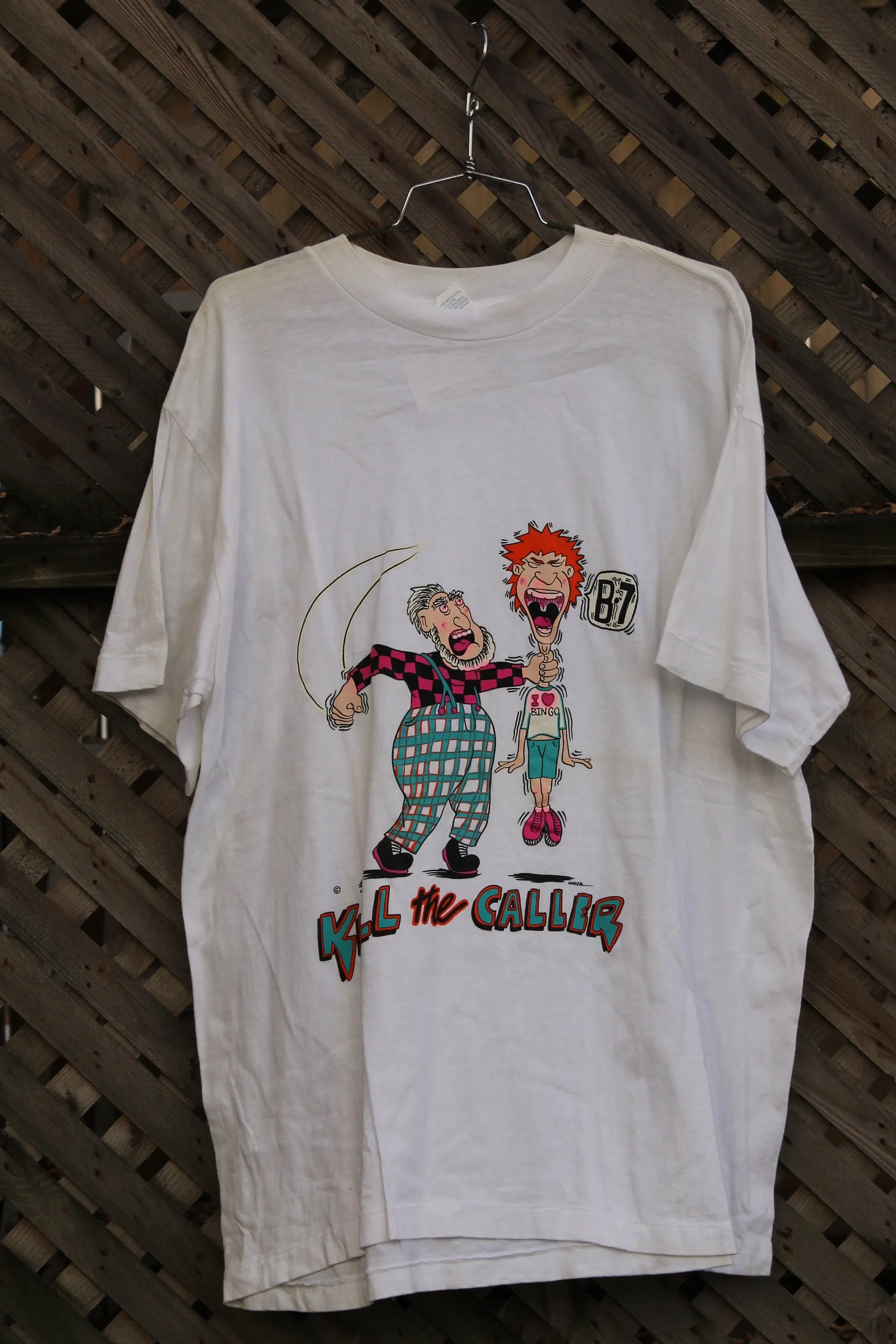 Vintage 1990s Kill The Caller Bingo Graphic T Shirt