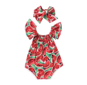Watermelon Romper with Headband
